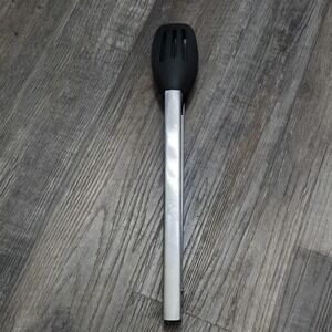 Pampered Chef 12 Inch Spatula Tongs #2955 Locking Black Silicone Steel Large
